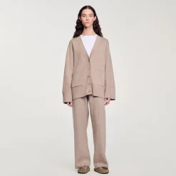 Femme SANDRO Cardigan Long Strassé