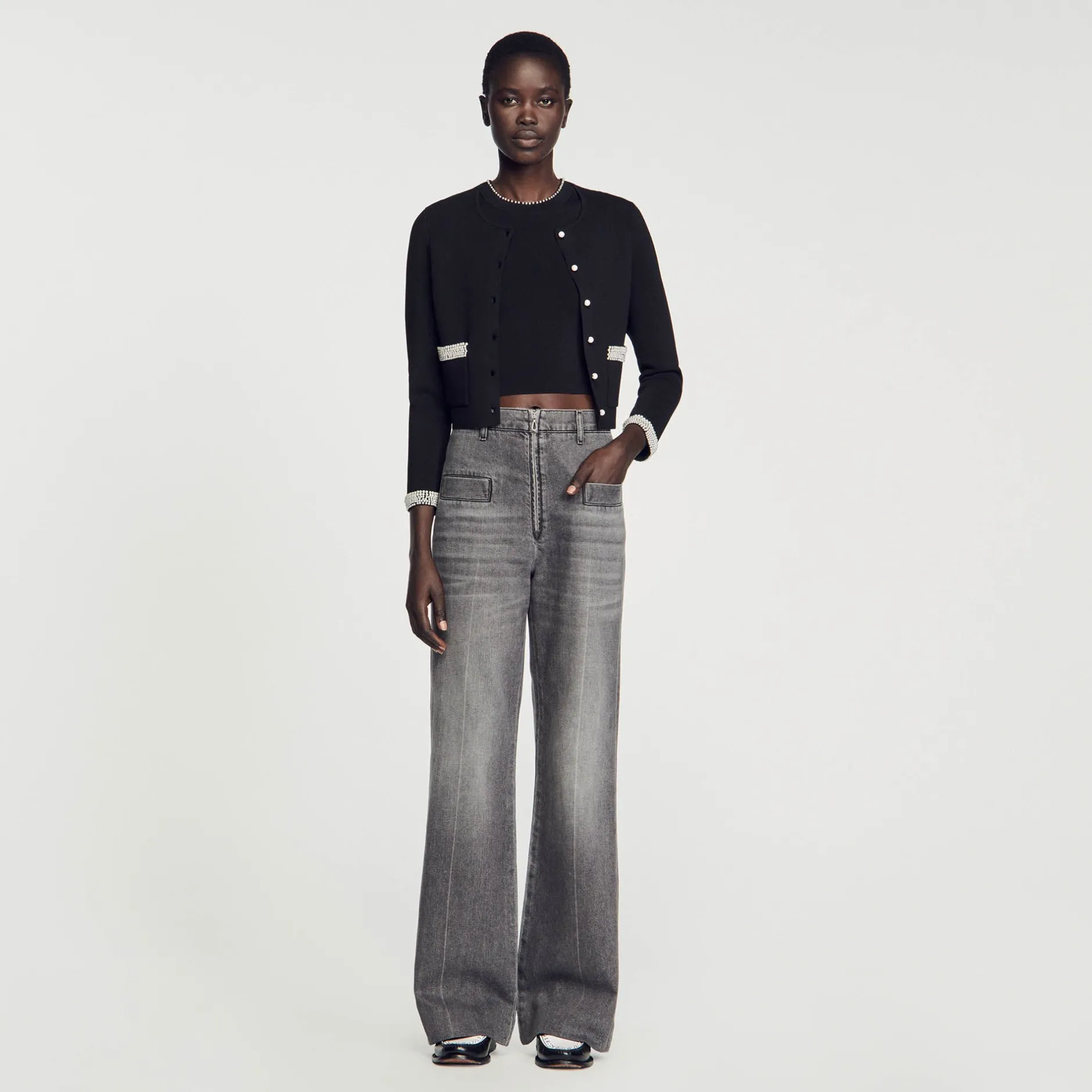 Femme SANDRO Cardigan Orné De Perles