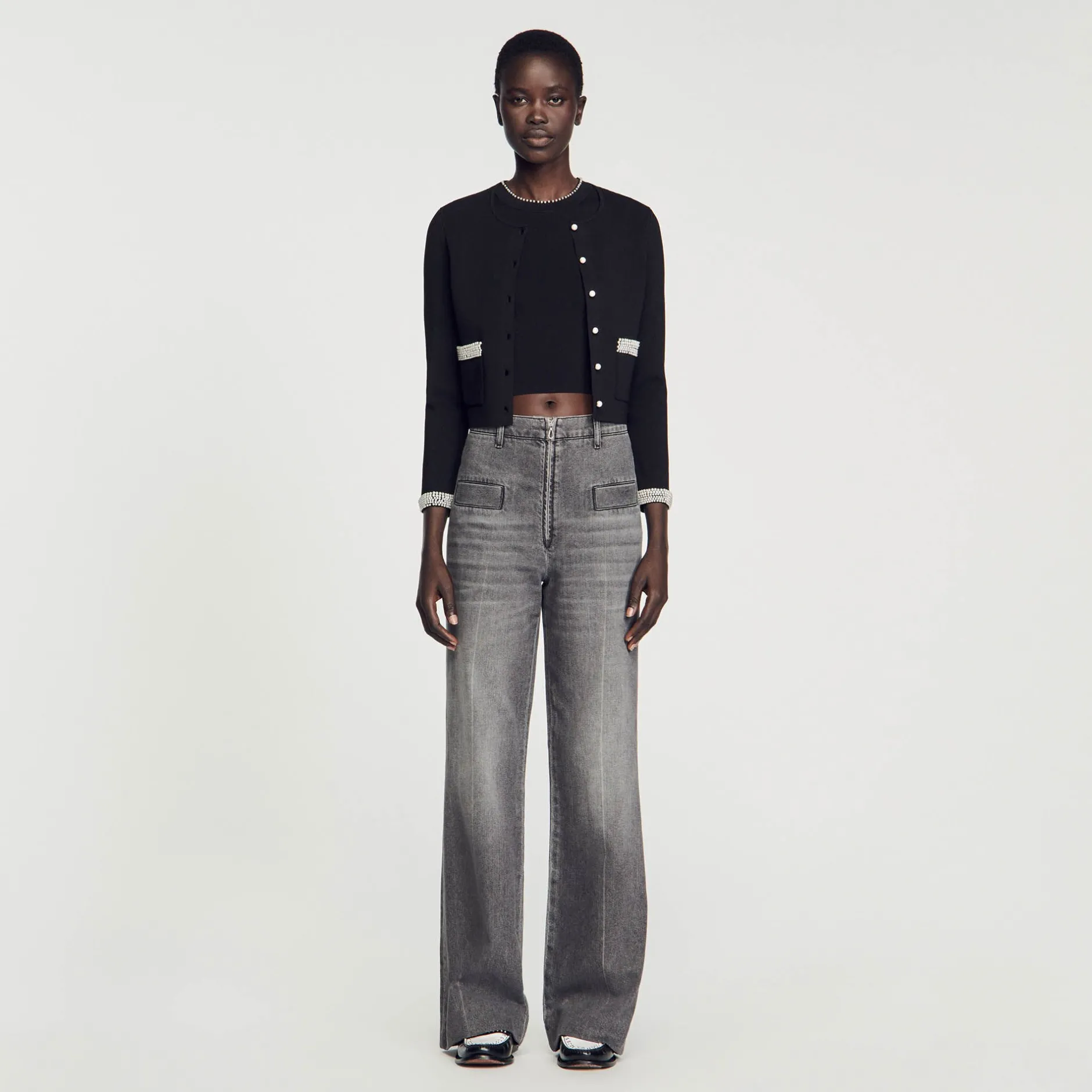 Femme SANDRO Cardigan Orné De Perles