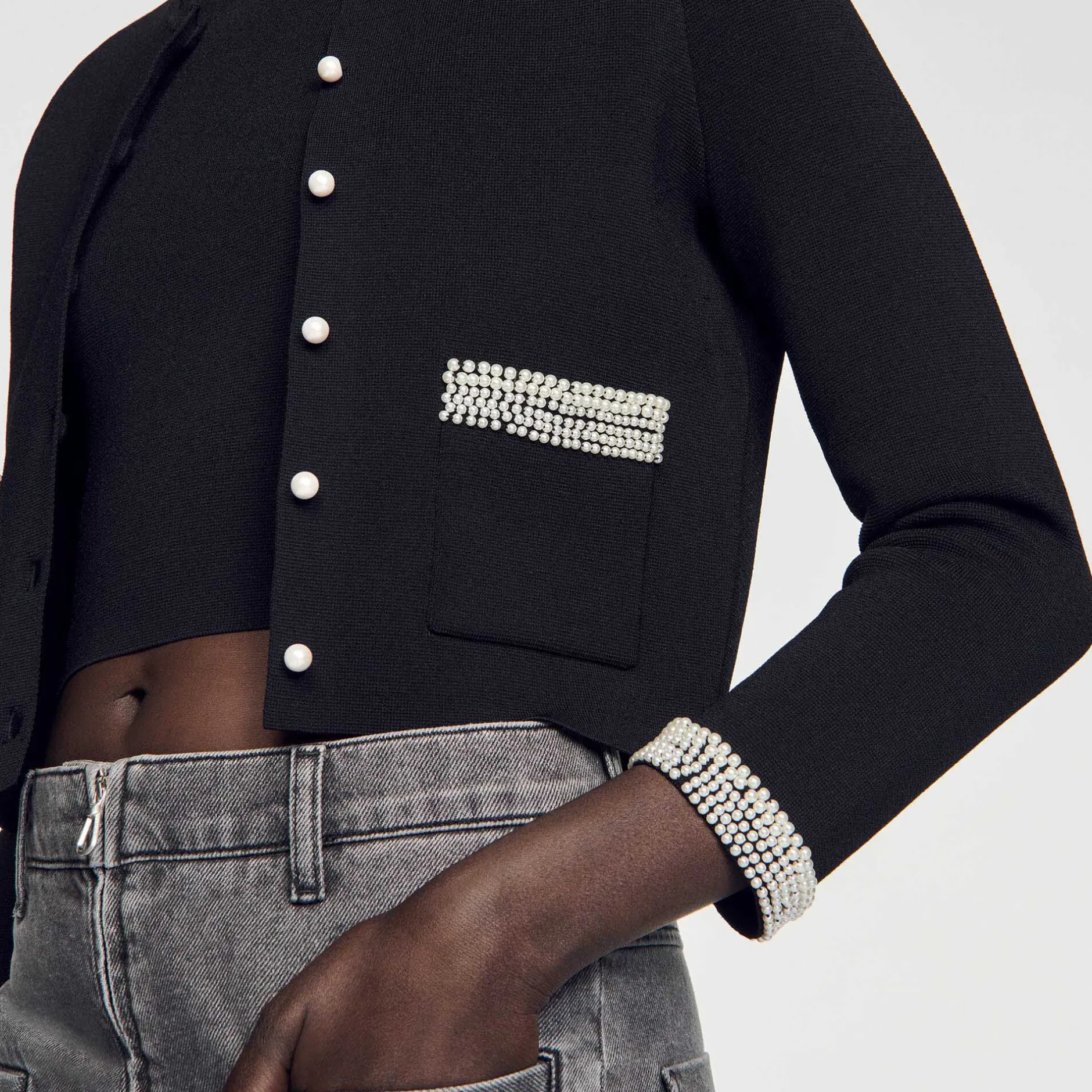 Femme SANDRO Cardigan Orné De Perles