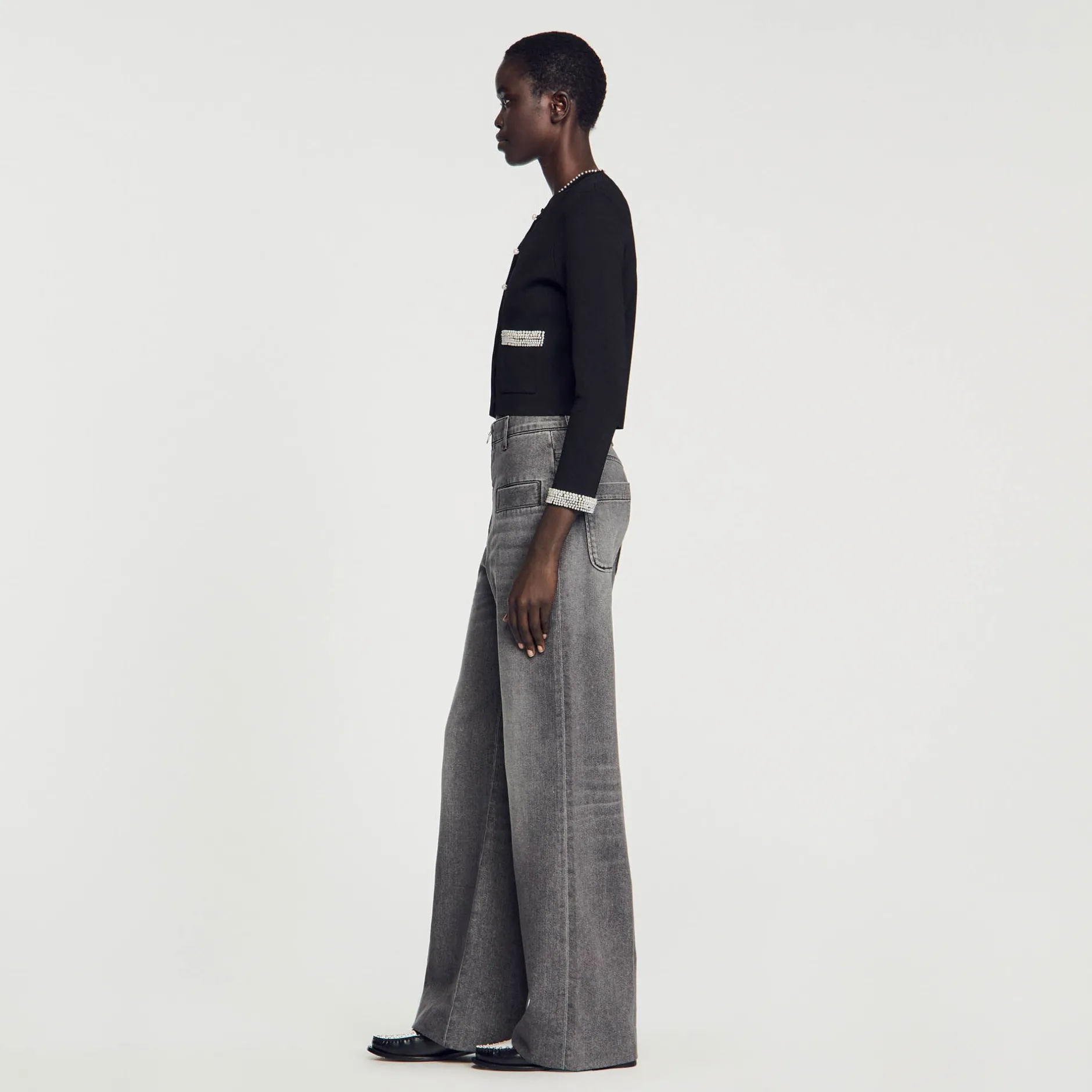 Femme SANDRO Cardigan Orné De Perles