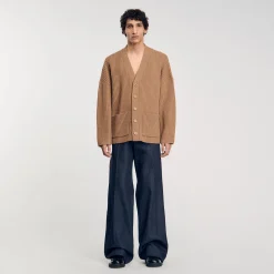 Homme SANDRO Cardigan Oversize à Côtes