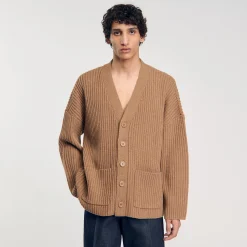 Homme SANDRO Cardigan Oversize à Côtes