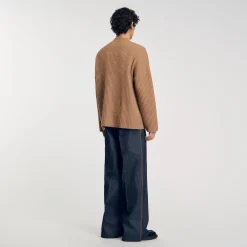 Homme SANDRO Cardigan Oversize à Côtes
