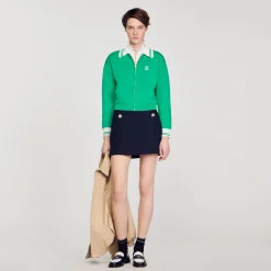 Femme SANDRO Cardigan Teddy Zippé