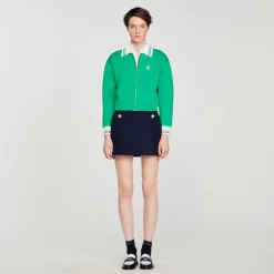 Femme SANDRO Cardigan Teddy Zippé