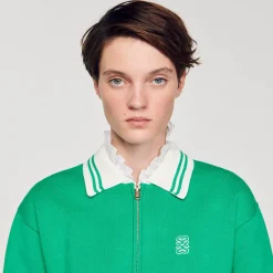 Femme SANDRO Cardigan Teddy Zippé