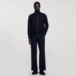 Homme SANDRO Cardigan Zippé En Laine