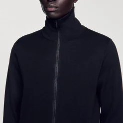 Homme SANDRO Cardigan Zippé En Laine