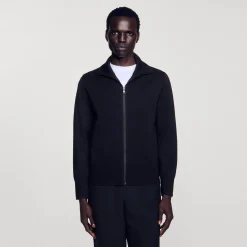 Homme SANDRO Cardigan Zippé En Laine