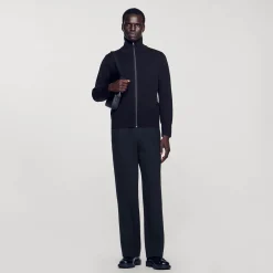 Homme SANDRO Cardigan Zippé En Laine