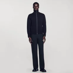Homme SANDRO Cardigan Zippé En Laine