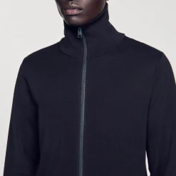 Homme SANDRO Cardigan Zippé En Laine