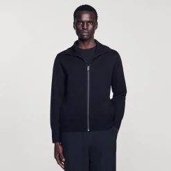 Homme SANDRO Cardigan Zippé En Laine