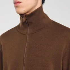 Homme SANDRO Cardigan Zippé En Laine