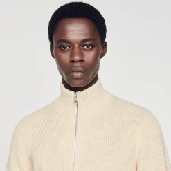 Homme SANDRO Cardigan Zippé En Maille
