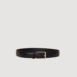 Homme SANDRO Ceinture En Croute De Cuir Saffiano