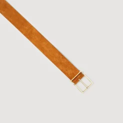 Femme SANDRO Ceinture Large En Croûte De Cuir
