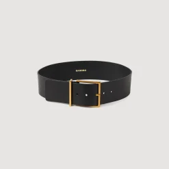 Femme SANDRO Ceinture Large En Cuir