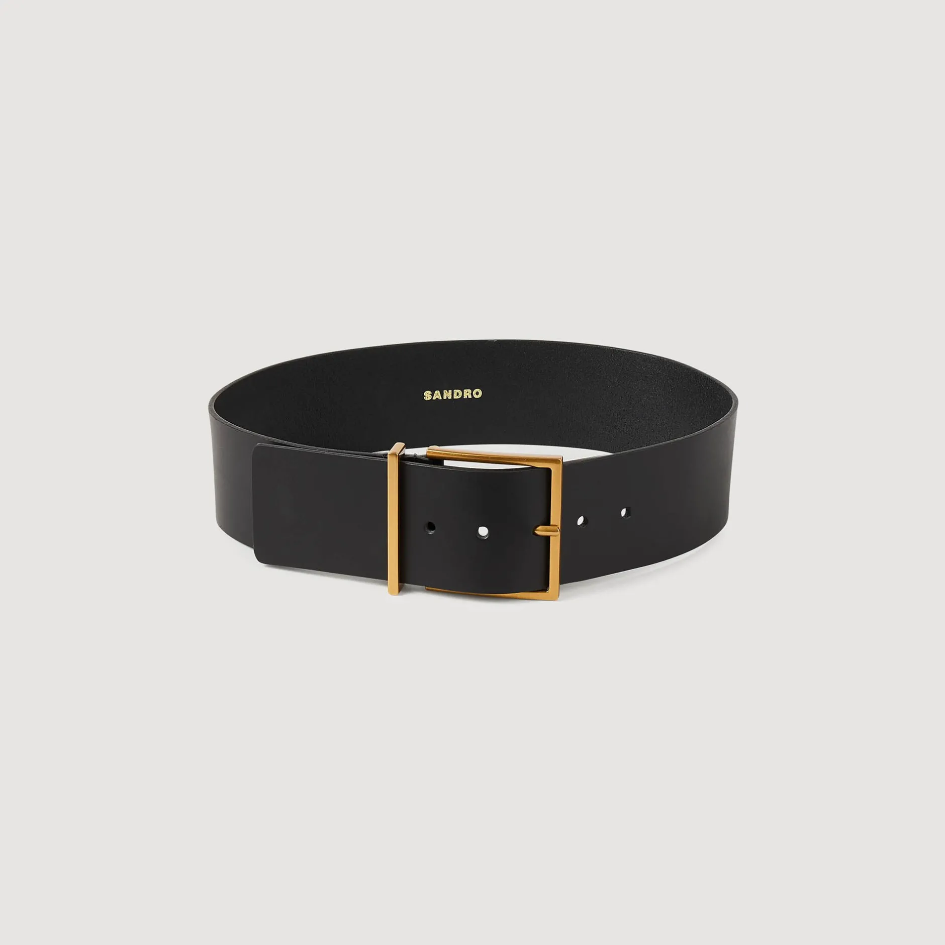 Femme SANDRO Ceinture Large En Cuir