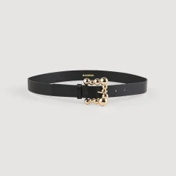 Femme SANDRO Ceinture Large En Cuir Et Boucle Carrée
