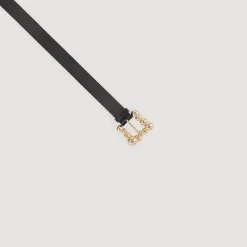 Femme SANDRO Ceinture Large En Cuir Et Boucle Carrée