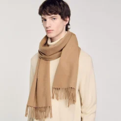 Homme SANDRO Écharpe En Laine Et Cachemire