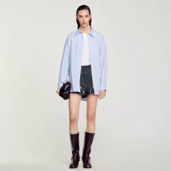 Femme SANDRO Chemise à Carreaux Ornée De Studs