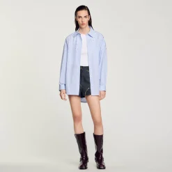 Femme SANDRO Chemise à Carreaux Ornée De Studs
