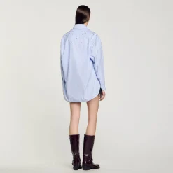 Femme SANDRO Chemise à Carreaux Ornée De Studs