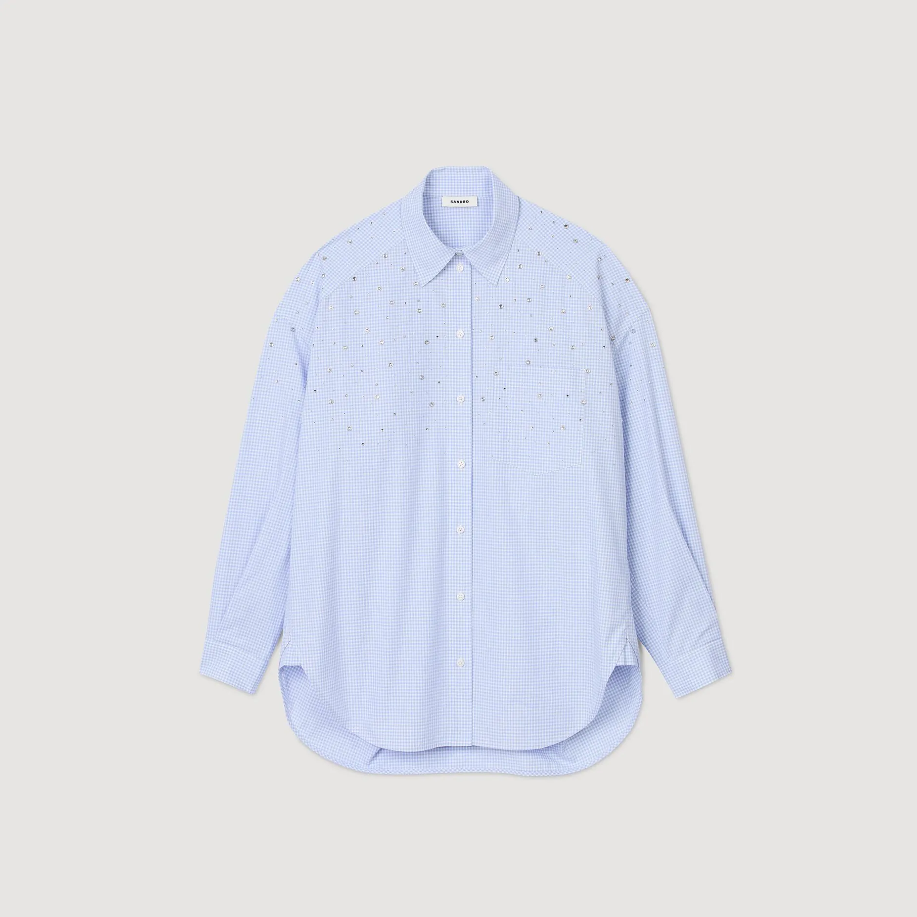 Femme SANDRO Chemise à Carreaux Ornée De Studs