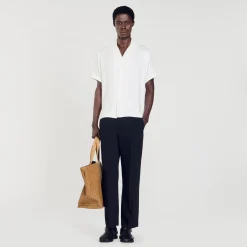 Homme SANDRO Chemise à Col Requin