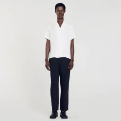 Homme SANDRO Chemise à Col Requin