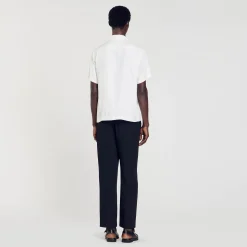 Homme SANDRO Chemise à Col Requin