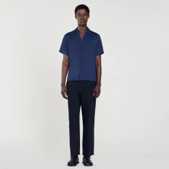 Homme SANDRO Chemise à Col Requin