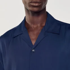 Homme SANDRO Chemise à Col Requin