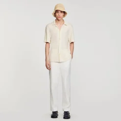 Homme SANDRO Chemise à Col Requin