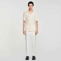 Homme SANDRO Chemise à Col Requin