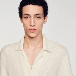 Homme SANDRO Chemise à Col Requin