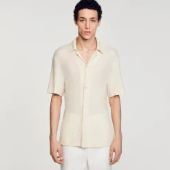 Homme SANDRO Chemise à Col Requin