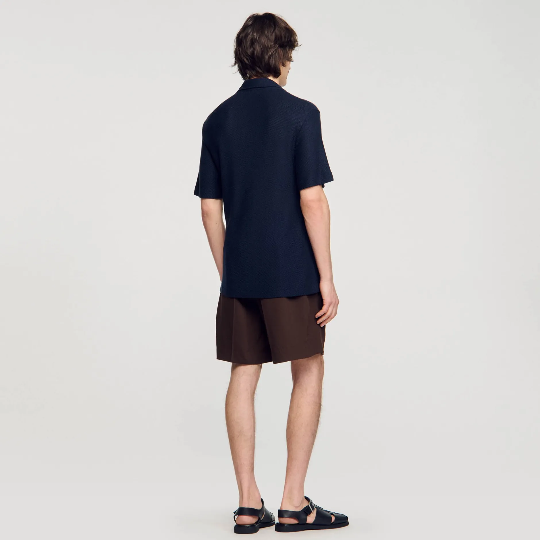 Homme SANDRO Chemise à Col Requin