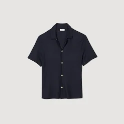 Homme SANDRO Chemise à Col Requin