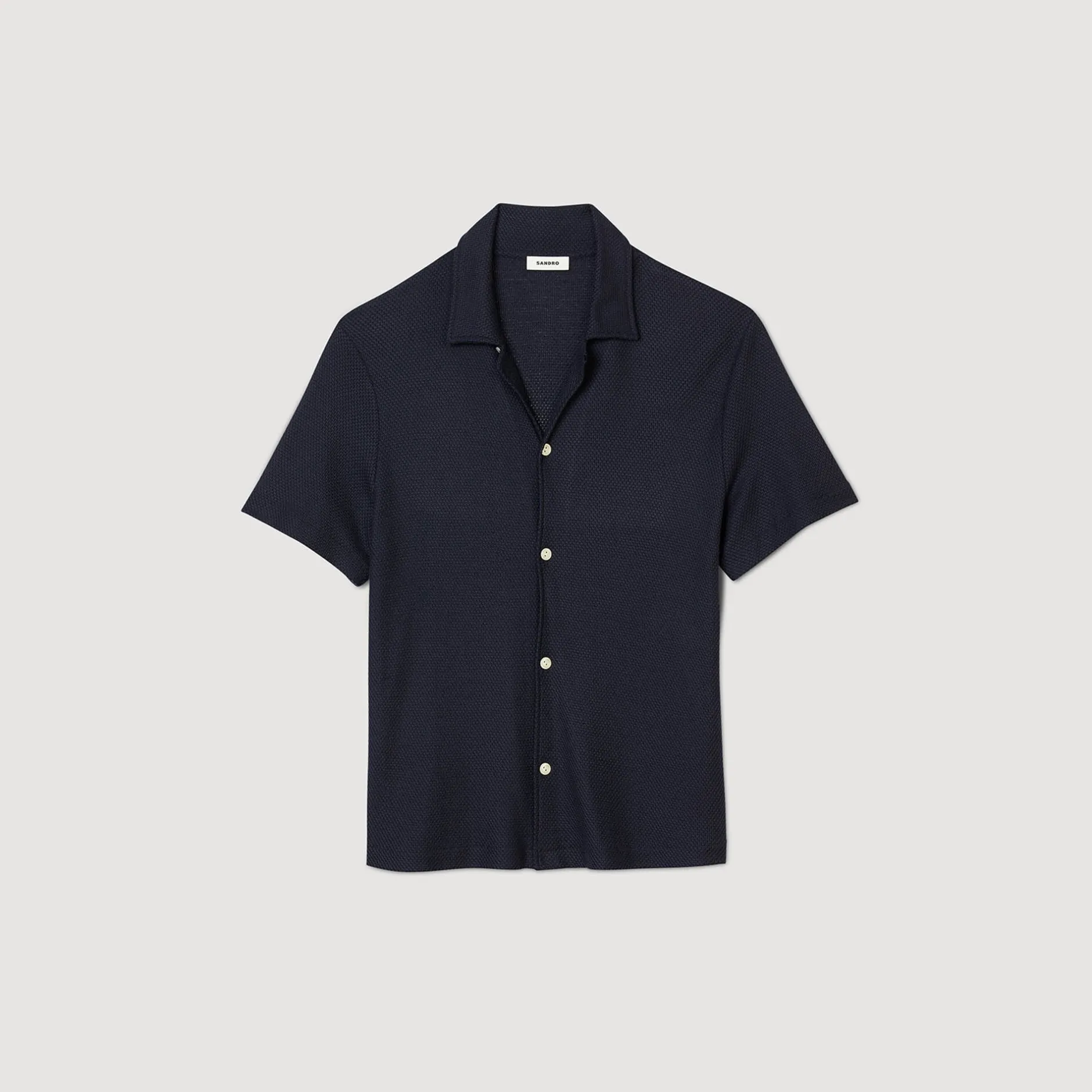 Homme SANDRO Chemise à Col Requin