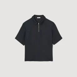 Homme SANDRO Chemise à Col Zippé