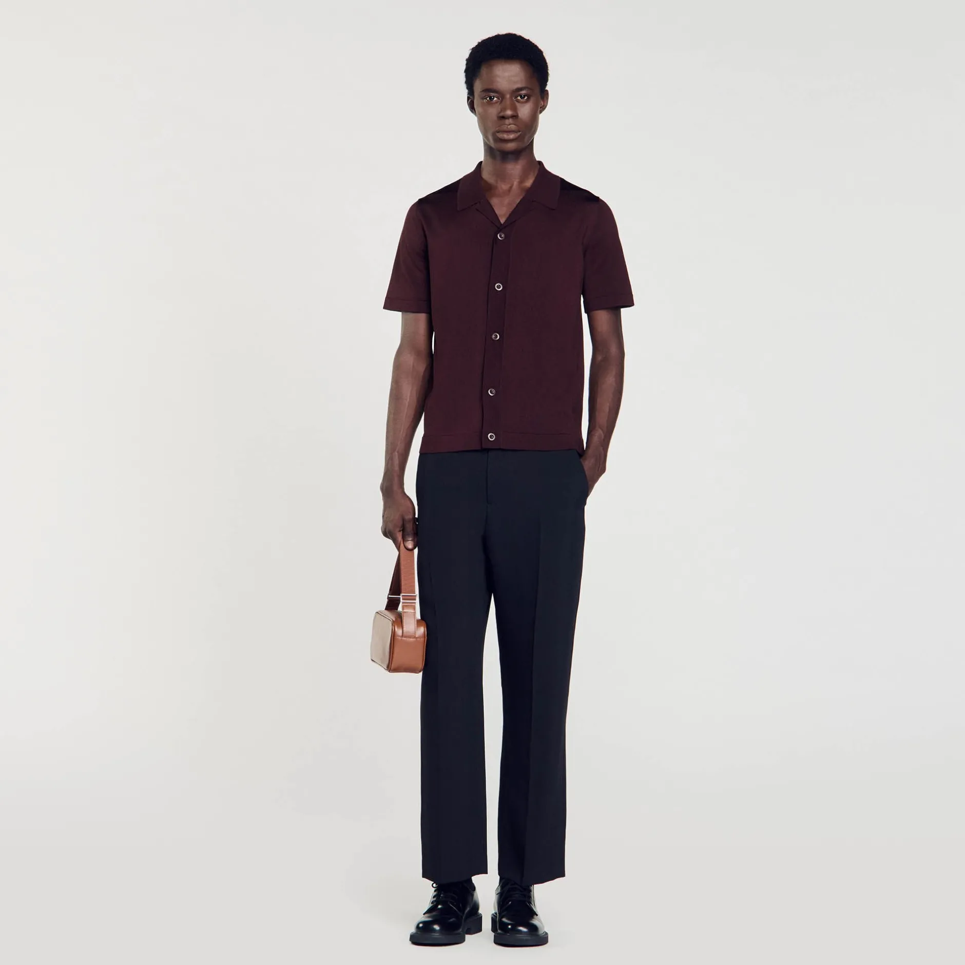 Homme SANDRO Chemise à Manches Courtes