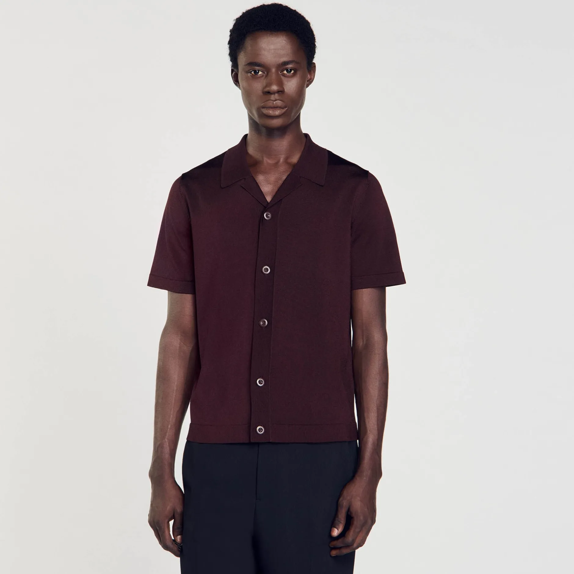 Homme SANDRO Chemise à Manches Courtes