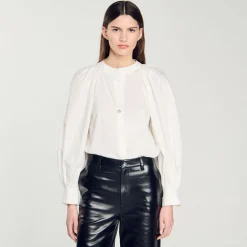Femme SANDRO Chemise à Manches Volumineuses