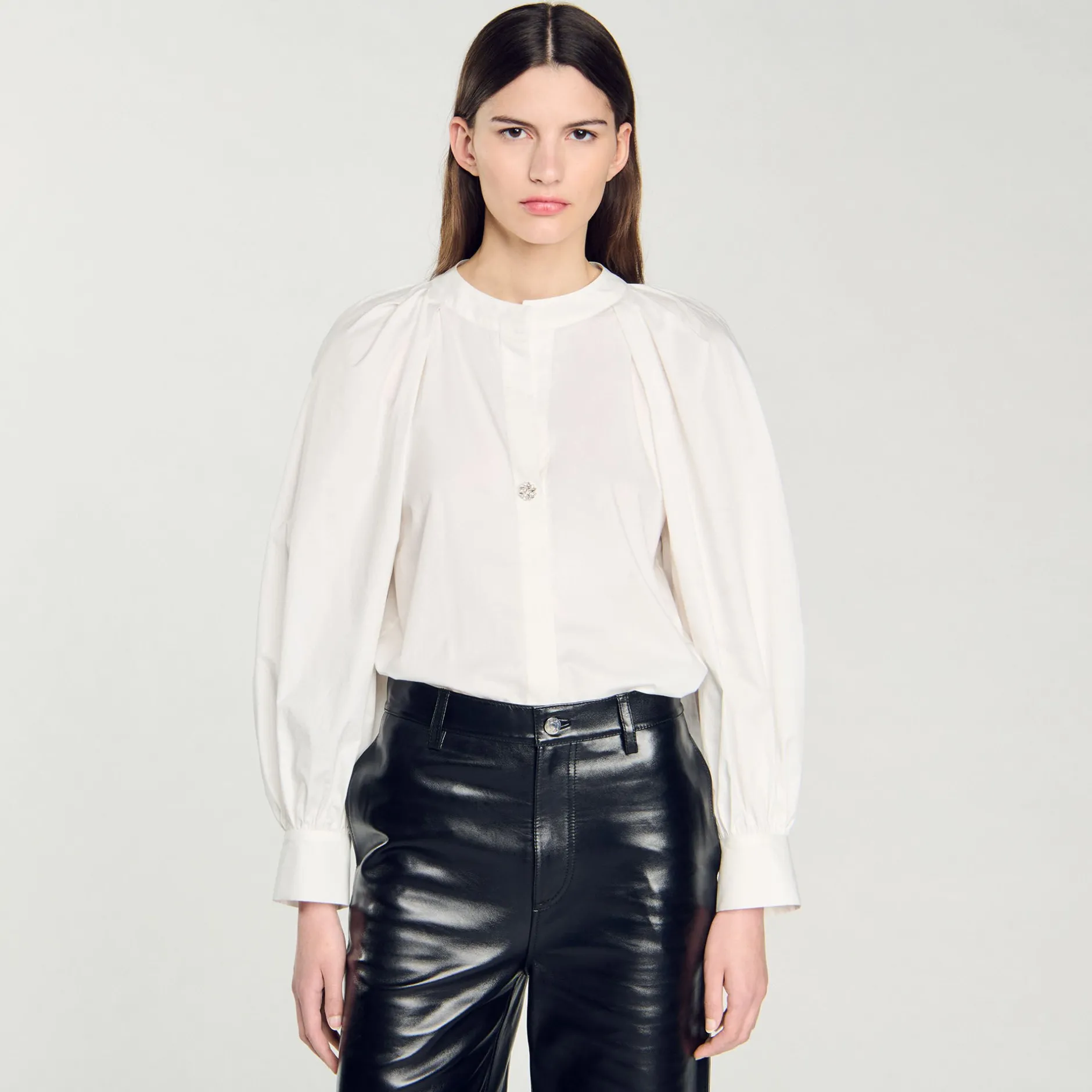 Femme SANDRO Chemise à Manches Volumineuses