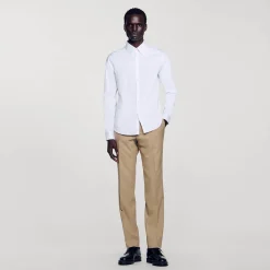 Homme SANDRO Chemise Ajustée En Coton Stretch