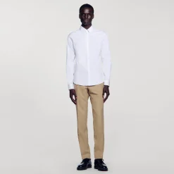Homme SANDRO Chemise Ajustée En Coton Stretch